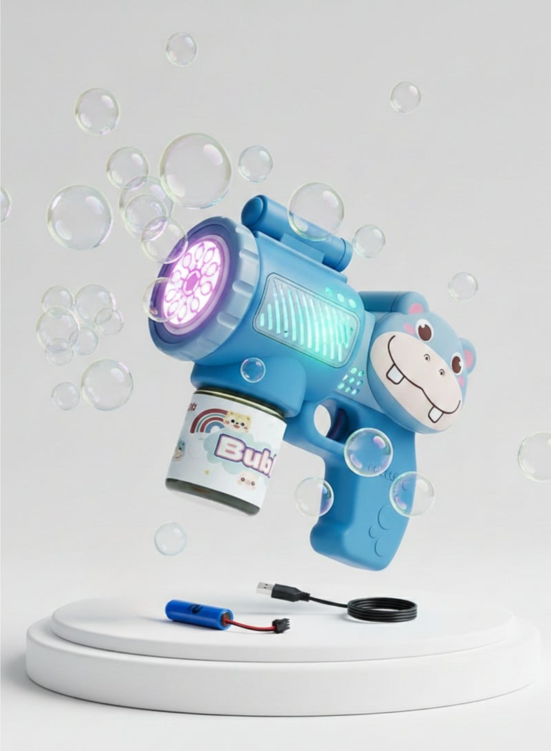 vexa pro Rechargeable Bubble Gun for Kids, Electric Bubble Machine with Bubble Liquid Bottle, Multi-Hole Design - Image 1